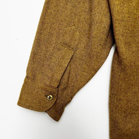Vintage 1960s Pendleton Wool Button Down Shirt Mustard Brown Mens M - Picture 8 of 9
